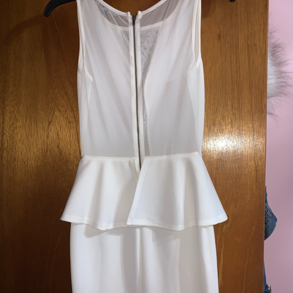 White Mini Dress with Zipper Back